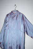 80's Italian label - metallic purple rayon satin shirt