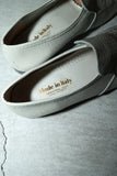 c70’s Italian label - punching leather loafers in ennui gray