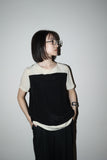 00’s Les Copains - silk bi-color pullover top / made in ITALY