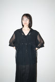 80’s European label - sheer/rayon combination oversized blouse
