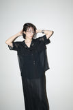 80’s European label - sheer/rayon combination oversized blouse