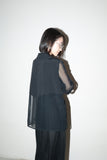 80’s European label - sheer/rayon combination oversized blouse