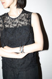 70-80’s Italian label - sheer front embroidered sleeveless top