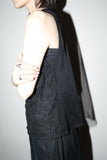 70-80’s Italian label - sheer front embroidered sleeveless top