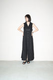 c90’s Italian label - linen sleeveless open-front dress
