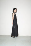 c90’s Italian label - linen sleeveless open-front dress