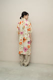 c90’s Italian label - linen floral pattern pullover dress