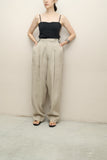 80’s French label - linen military sampling tuck trousers