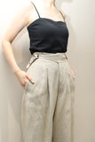 80’s French label - linen military sampling tuck trousers