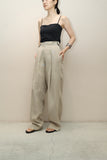 80’s French label - linen military sampling tuck trousers