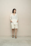 90’s European label - linen hoodie top