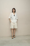 80’s Laurel by ESCADA - linen military essence blouse / made in West Germany