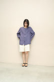 80-90’s European label - linen china shirt-jacket in lavender