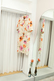 c90’s Italian label - linen floral pattern pullover dress