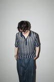 90's VERSACE - rayon semi-sheer knit polo