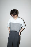 80’s European label - switched fabric pullover shirt / made in ITALY