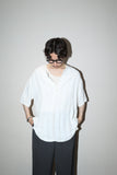 80-90’s European label - linen/rayon henry neck pullover shirt / made in ITALY