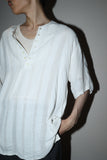 80-90’s European label - linen/rayon henry neck pullover shirt / made in ITALY