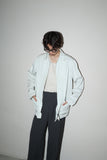 90's C.P.COMPANY - unique glossy fabric zip-up jacket