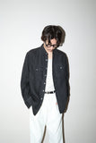00's EU label - linen 3D chest pocket shirt