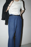 c00’s ETRO - linen 5 pocket straight silhouette pants in indigo-feeling blue