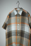 c90's German label - linen shadow plaid shirt