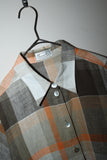 c90's German label - linen shadow plaid shirt
