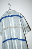 c80's German label - cold color big plaid shirt