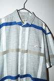 c80's German label - cold color big plaid shirt
