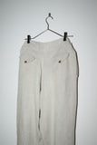 80’s French label - linen military sampling tuck trousers