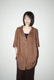 80's rayon relaxed shirt in mocha