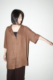 80's rayon relaxed shirt in mocha