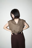 70-80’s European label - linen French sleeve pullover shirt