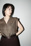 70-80’s European label - linen French sleeve pullover shirt