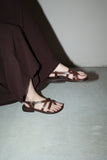 leather strap flat sandals