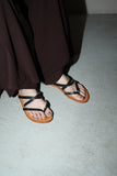 leather strap flat sandals