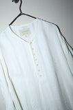 80-90’s European label - linen/rayon henry neck pullover shirt / made in ITALY