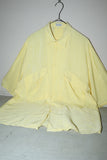 80's Italian label - rayon big chest pocket shirt in pastel yellow