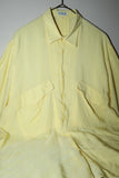 80's Italian label - rayon big chest pocket shirt in pastel yellow