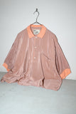 80's rayon satin cropped pulllover shirt
