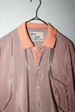 80's rayon satin cropped pulllover shirt
