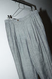 80's linen mixed wide trousers in metallic color
