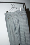 80's linen mixed wide trousers in metallic color