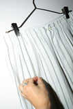 c80's European label - stripe pattern linen wide tuck trousers
