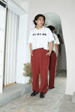 80's linen tuck trousers in dusty red