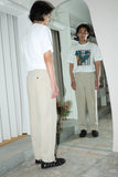 80-90's linen tuck trousers