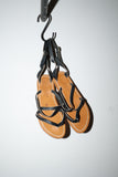 leather strap flat sandals