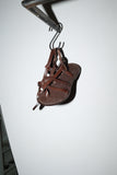 leather strap flat sandals