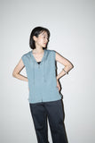 80-90's German label - sleeveless hooded jacket