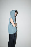 80-90's German label - sleeveless hooded jacket